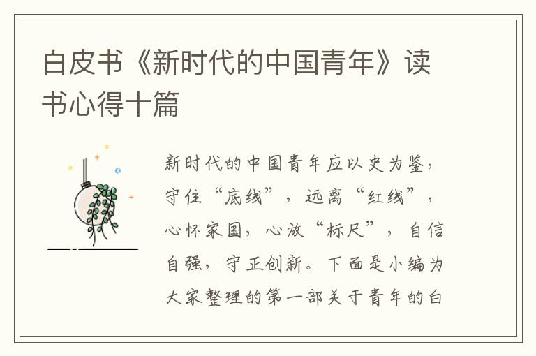 白皮书《新时代的中国青年》读书心得十篇
